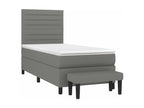 Homelumiere bed base with dark grey 100x200 mattress, fabric