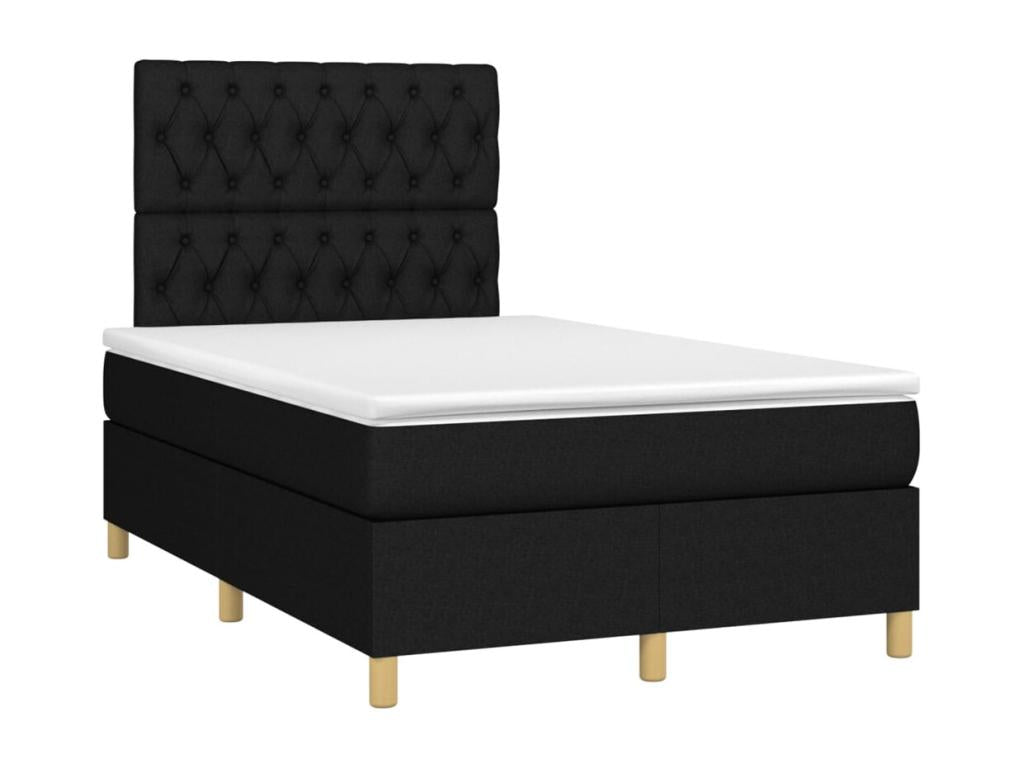Bed base with Homelumiere bed light and mattress with LED lighting, Black, 120x200 cm, Fabric