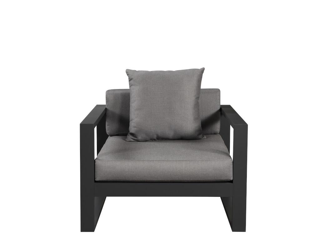 Set of 2 aluminum garden chairs - Anthracite - Delimoa 60788QXES