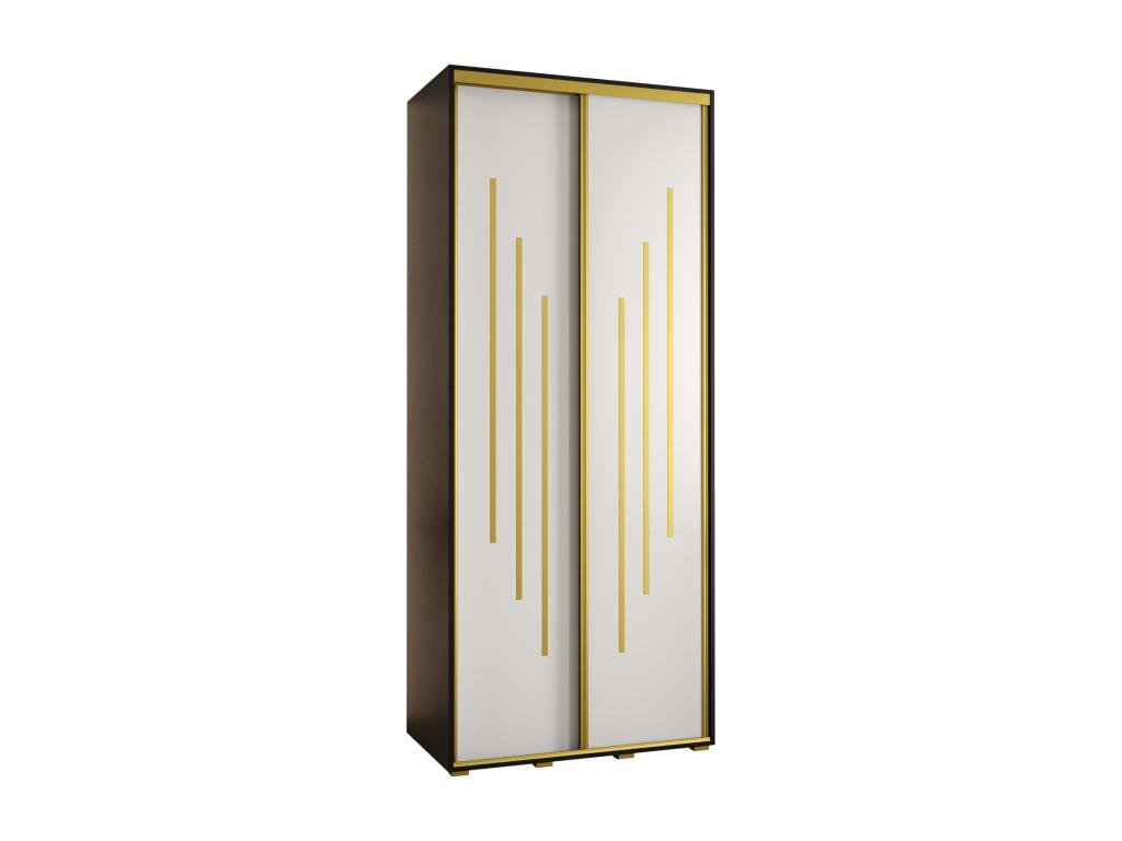Homelumiere 8 Sliding Door Wardrobe 235.2/110/45 2 Doors Black/White/Gold