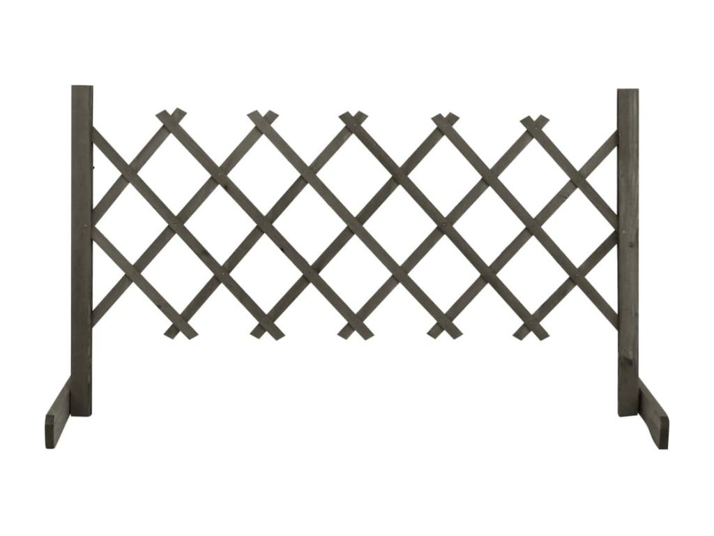 Grey garden trellis fence 120x60 Fir wood 23894ZUAU