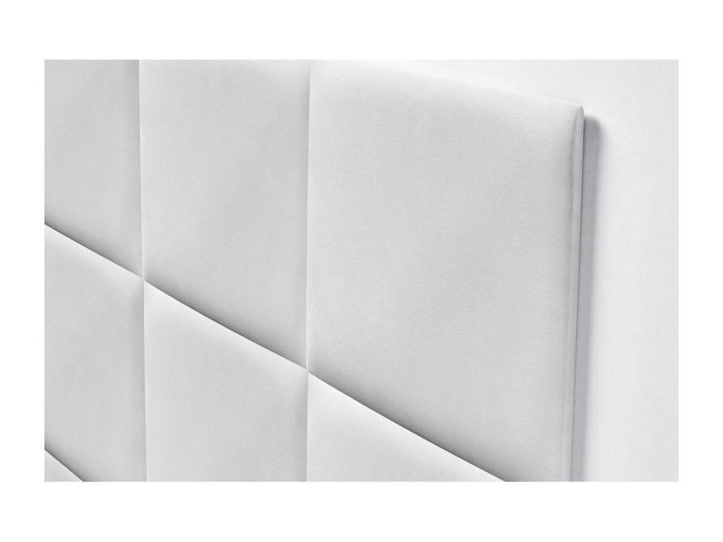 Homelumiere Aqualine fabric upholstered headboard composed of interchangeable self-adhesive bed panels for luxury bedroom, white, 120 cm