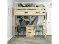 Wooden loft bed - with desk N01 Light Pine 90x180