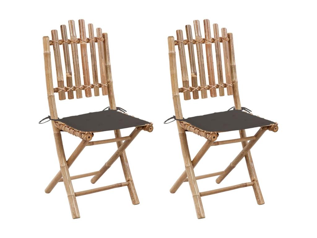 Homelumiere 15 Folding Garden Chairs, 2 pcs, with Cushions