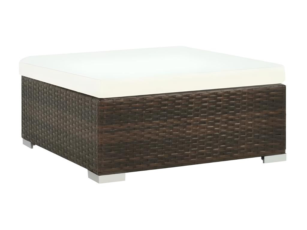 Homelumiere 6-piece garden furniture set in brown woven resin with white cushions