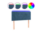 Dark Blue LED Headboard 100x5x78/88 cm Velvet 62431XJBF