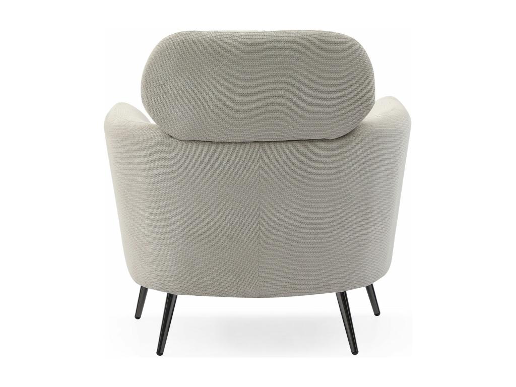 Modern armchair with high backrest, Homelumiere soft beige fabric