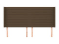 Headboard with wings, dark brown, 203x16x118/128 cm, fabric