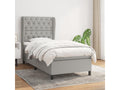 Homelumiere bed base with light grey mattress 80x200 cm fabric