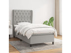 Homelumiere bed base with light grey mattress 80x200 cm fabric