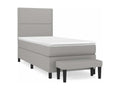 Homelumiere bed base with light grey 90x200 mattress, fabric