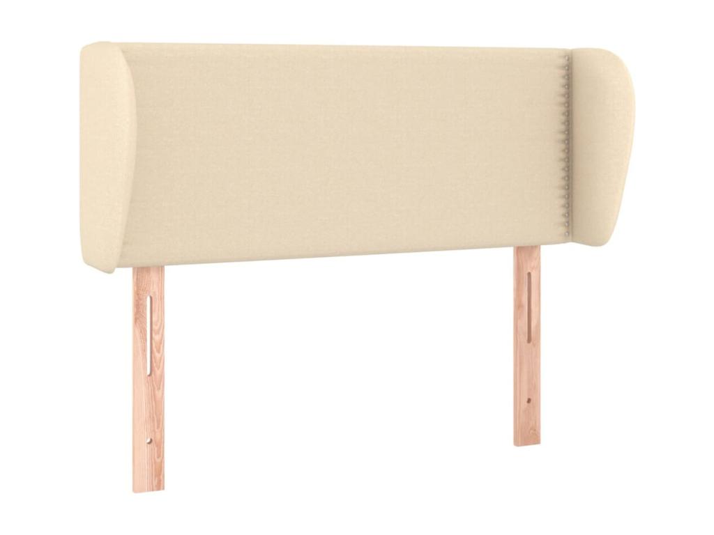 Headboard with wings, Cream, 103x23x78/88 cm, Fabric