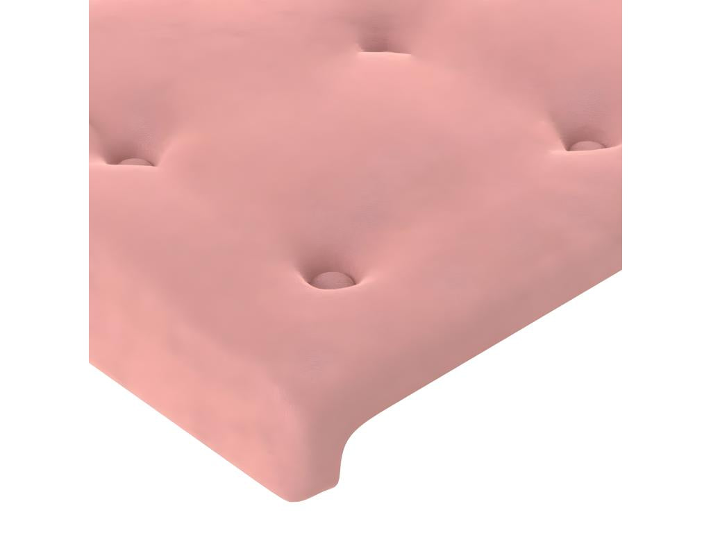 Headboard with wings, Pink, 103x16x118/128 cm, Velvet