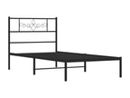 Metal bed frame with black headboard 90x190 cm