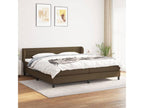 Upholstered bed base with mattress, dark brown, 200x200 cm
