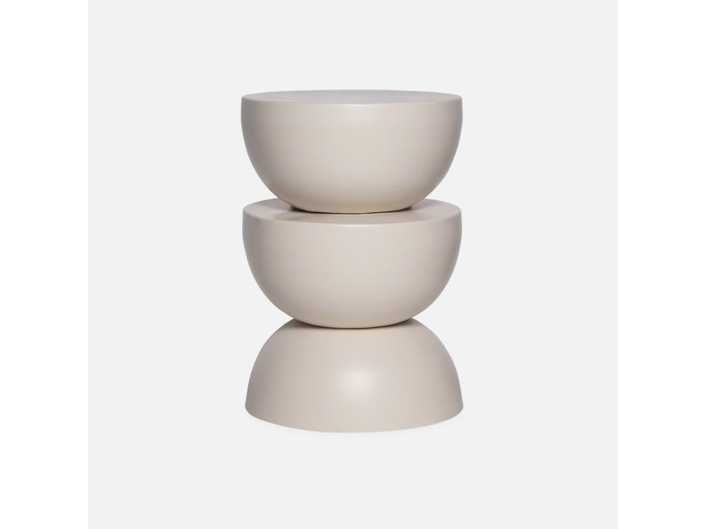 Side table - end table - bedside table in metal - cream - Coumba - 32 x H 46.5cm