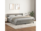 Upholstered bed base and mattress, light grey, 160x200cm, velvet