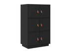 Black high sideboard 67x40x108.5 cm Solid pine wood