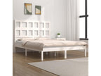 White bed frame, solid pine wood, 120x190 cm, small double size