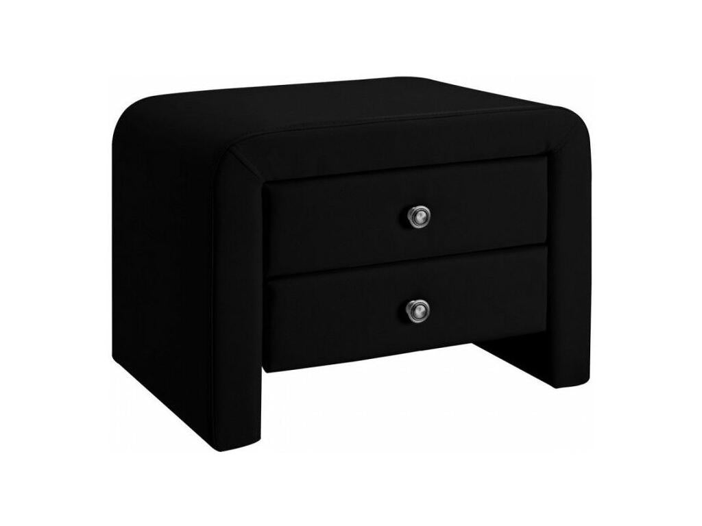 Homelumiere Faux Leather Designer Bedside Table - Colors - Black