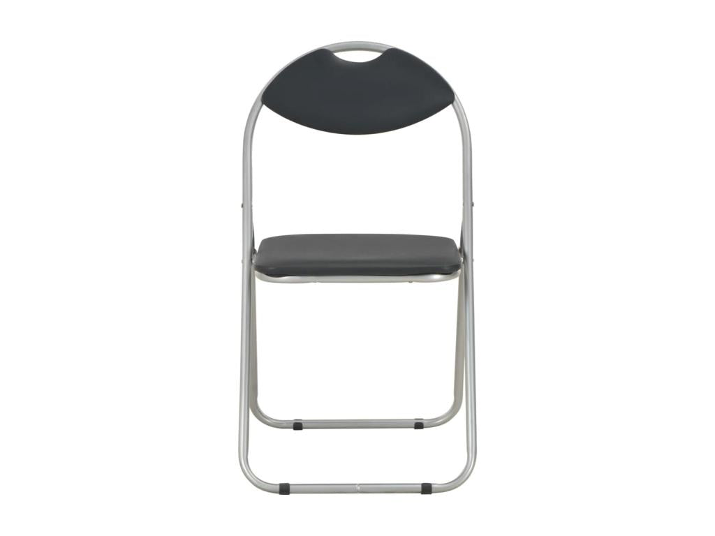 Set of 6 folding kitchen/dining chairs, simple design, black synthetic material, CDS022779 68486MTJD