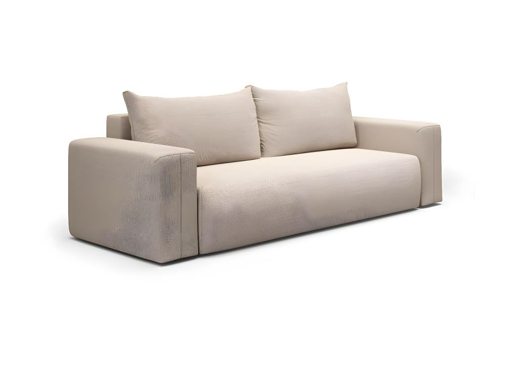 Homelumiere Beige 3-Seater Convertible Sofa with Storage