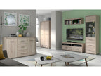 Homelumiere 2-Door 3-Drawer Buffet in Wood and Anthracite