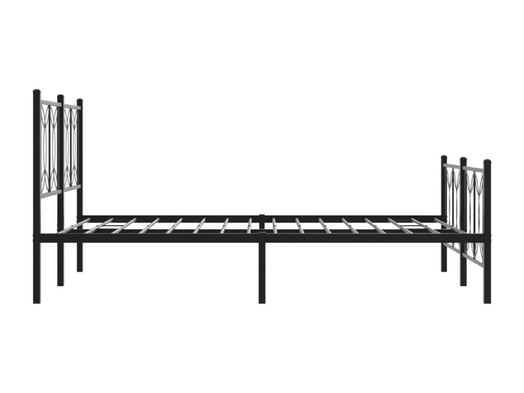 Metal bed frame without mattress, with black bed legs, 140x200cm