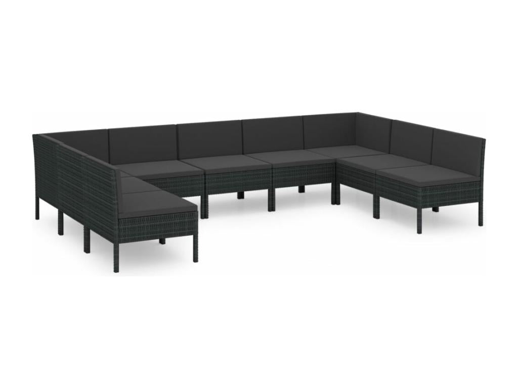 Black resin garden furniture set, 57x69x69 cm, 02 0018158 40690MTXK