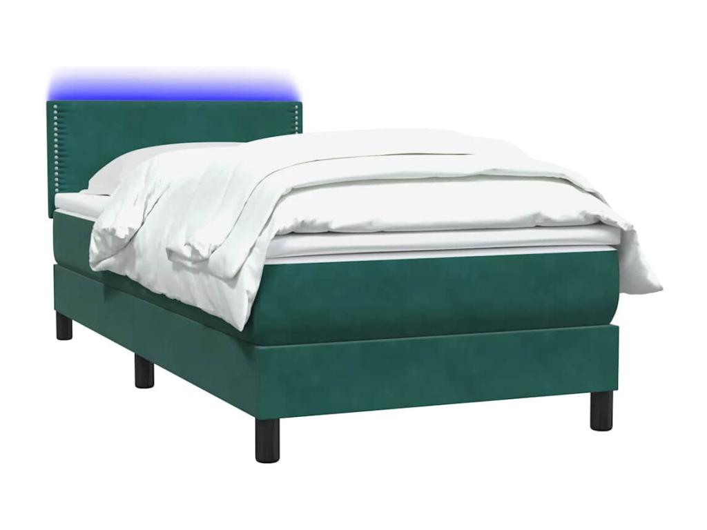 Homelumiere bed base and dark green 90x220 cm velvet mattress