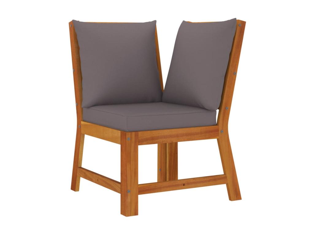 4-piece garden dining set with cushions, wood, Homelumiere