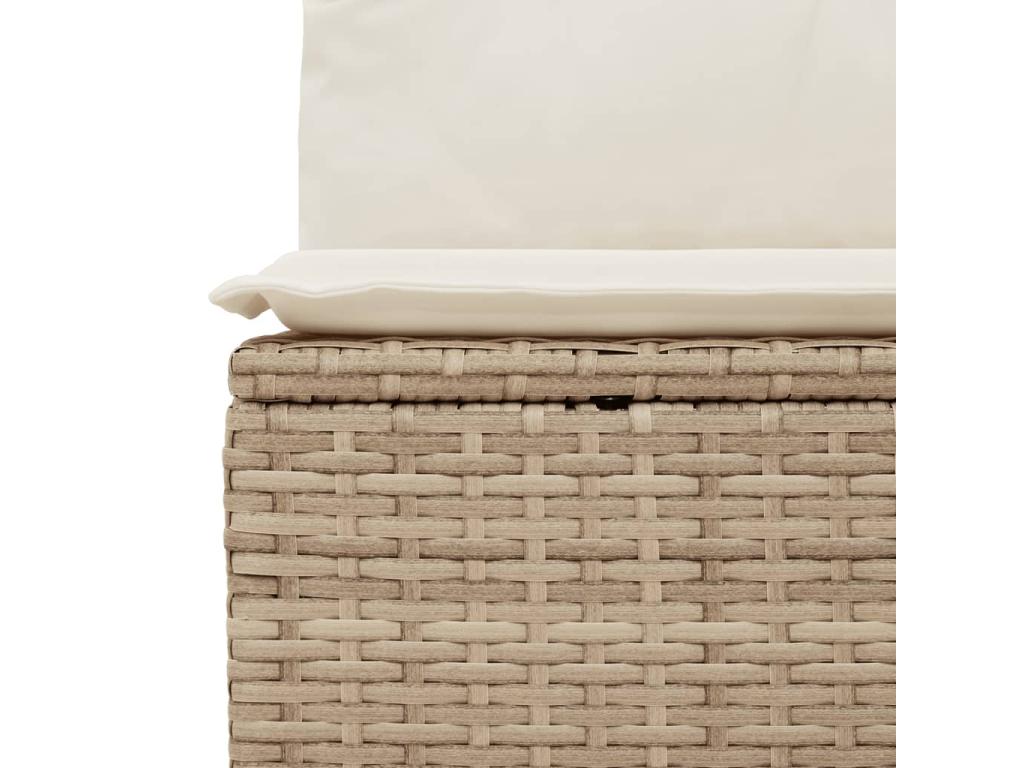 11-piece garden furniture set with beige resin wicker cushions