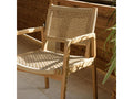 Homelumiere - Set of 2 garden armchairs in natural teak and beige synthetic rattan