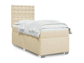 Homelumiere bed base with cream mattress 90x200 cm fabric