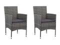 3-piece garden dining set, grey woven resin, and Homelumiere 3