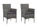 3-piece garden dining set, grey woven resin, and Homelumiere 3