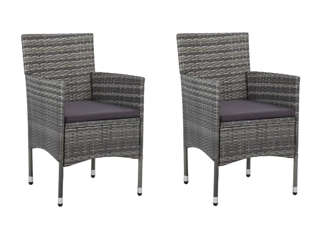 3-piece garden dining set, grey woven resin, and Homelumiere 3