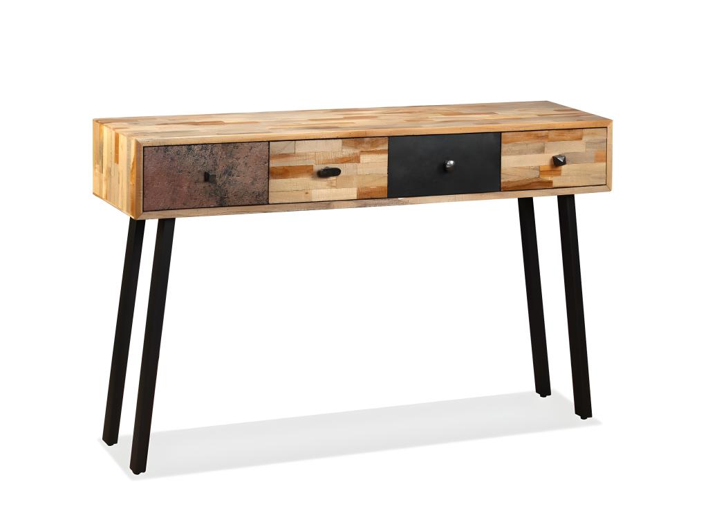 Console table in reclaimed solid teak, 120x30x76 cm