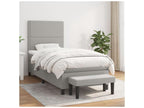 Homelumiere bed base with light grey 90x200 mattress, fabric