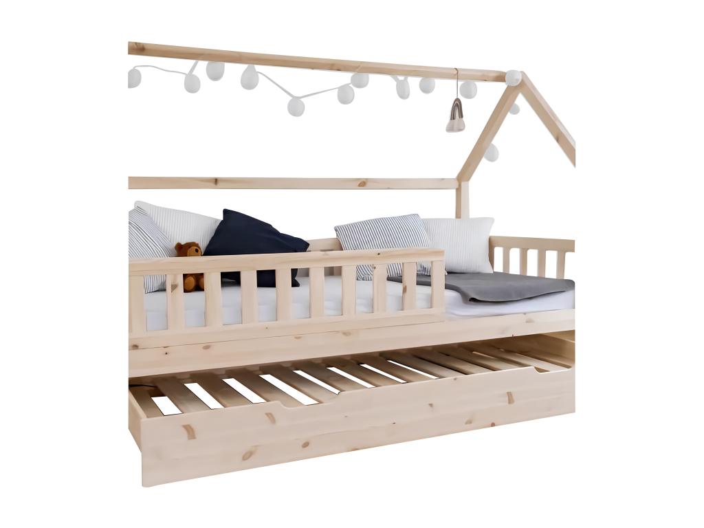 Cottage children's bed with trundle bed