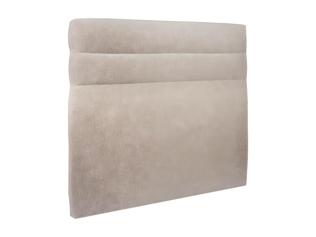 Headboard with lines, beige-brown fabric, 150 cm wide x 10 cm thick, padded