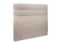 Headboard with lines, beige-brown fabric, 150 cm wide x 10 cm thick, padded