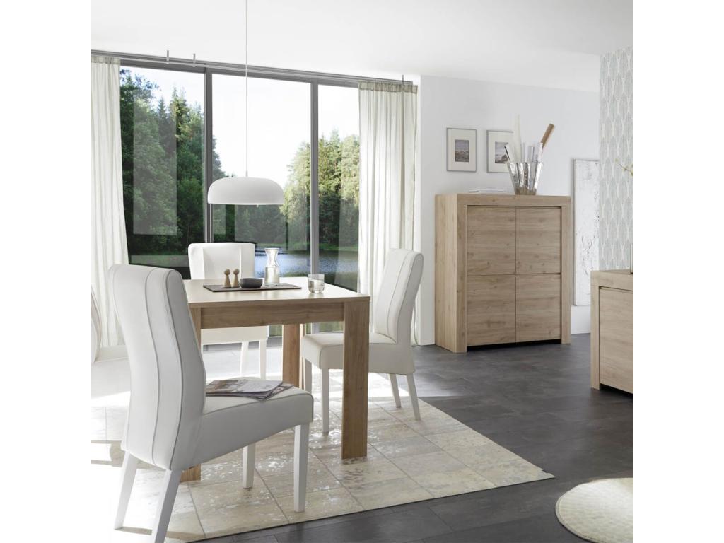 Homelumiere - Living Room with 2-Door, 3-Drawer Wood-Look Buffet - Homelumiere Finish