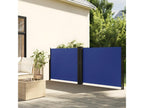Retractable blue side awning 120x1000 cm