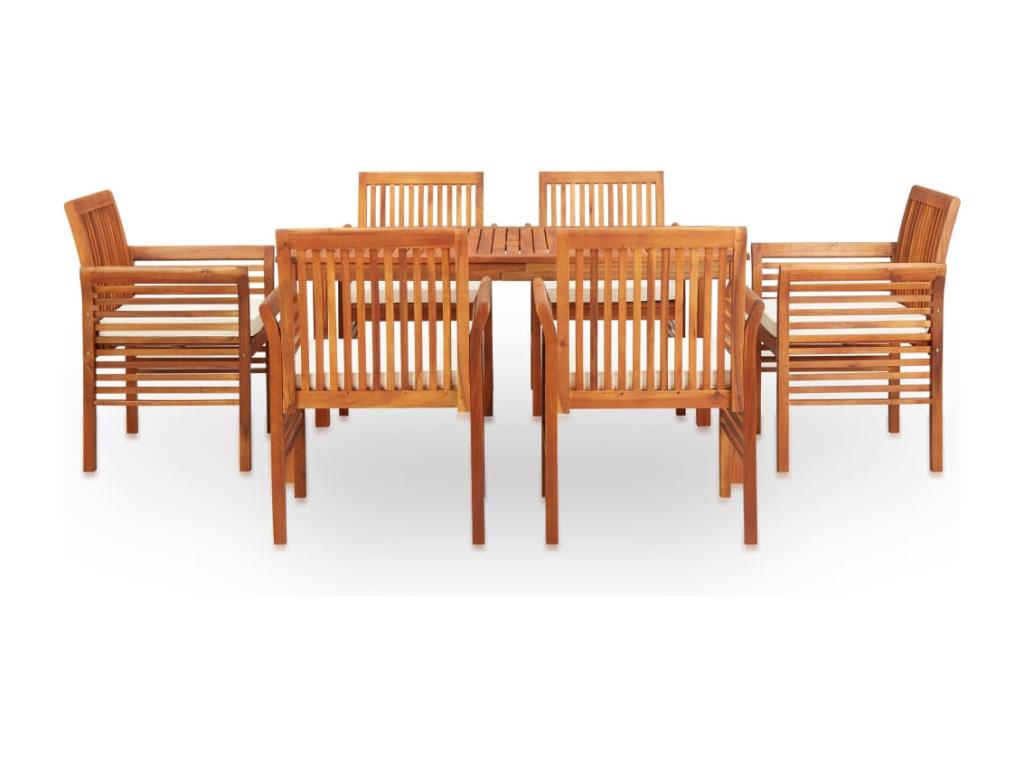 7-piece outdoor dining set and cushions by Homelumiere
