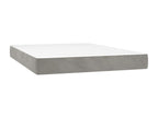 Upholstered bed base and mattress, light grey, 140x200cm, velvet