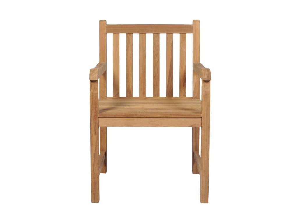 2-piece garden chairs with red cushions, solid teak wood, 10