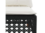 6-piece garden furniture set with cushions, black woven resin