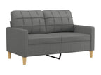 3-piece sofa set with cushions, dark grey fabric