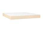 Upholstered bed base with mattress, Cream, 180x200 cm, Fabric